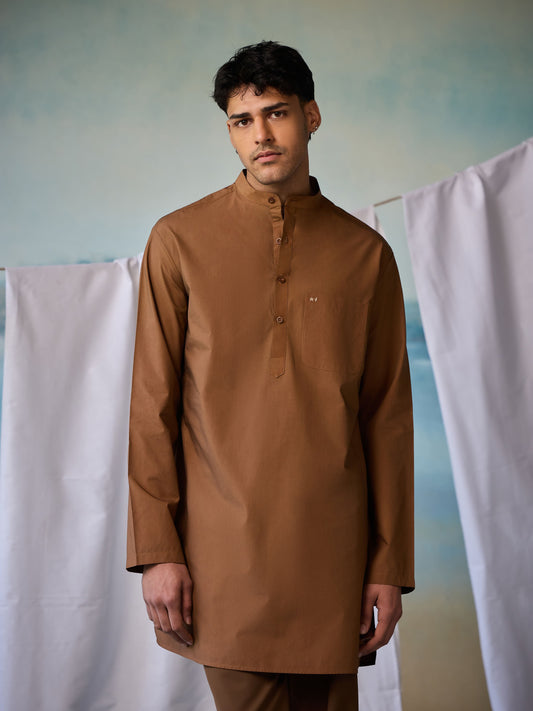 Misraa Signature Kurta - Caramel Brown (Men)