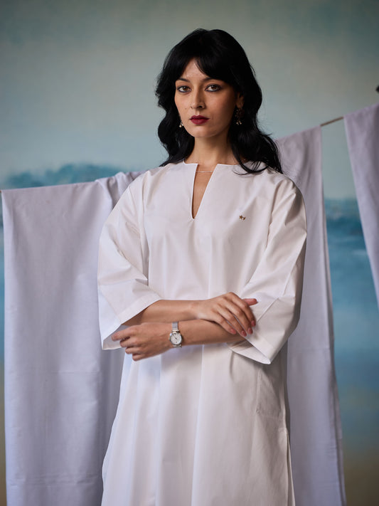 Misraa Signature V Neck Long Kurta