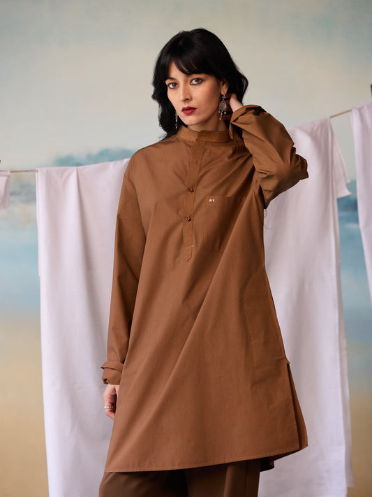 Misraa Signature Kurta - Caramel Brown (Women)