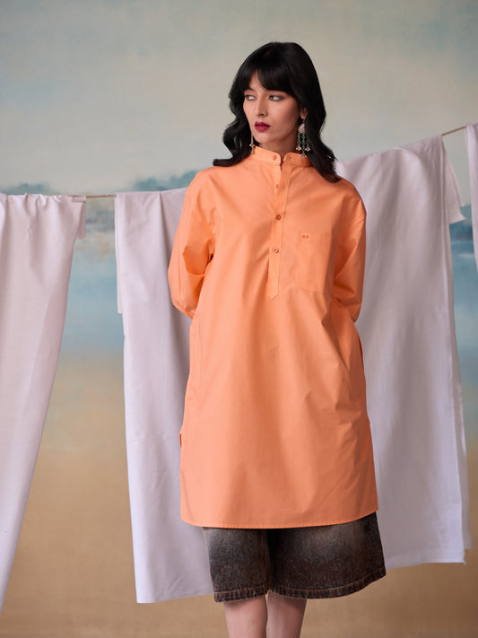 Misraa Signature Kurta - Papaya Orange (Women)