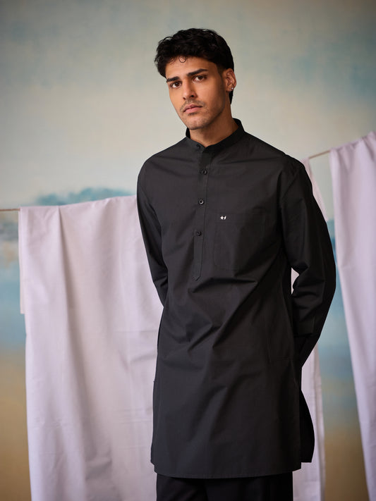 Misraa Signature Kurta - Black (Men)