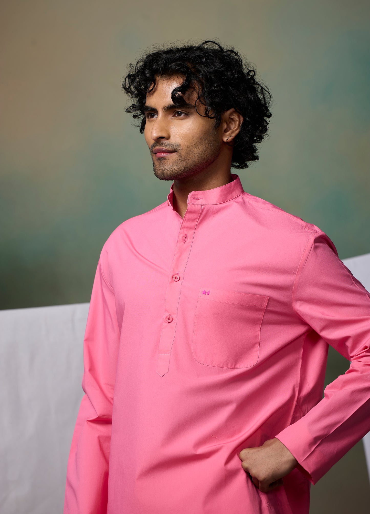 Misraa Signature Kurta - Magnolia Pink (Men)