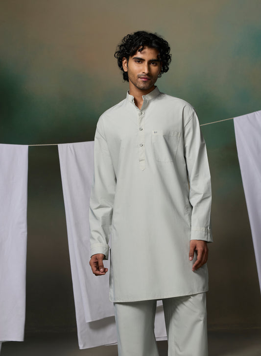 Misraa Signature Kurta - Sea Shell Grey (Men)