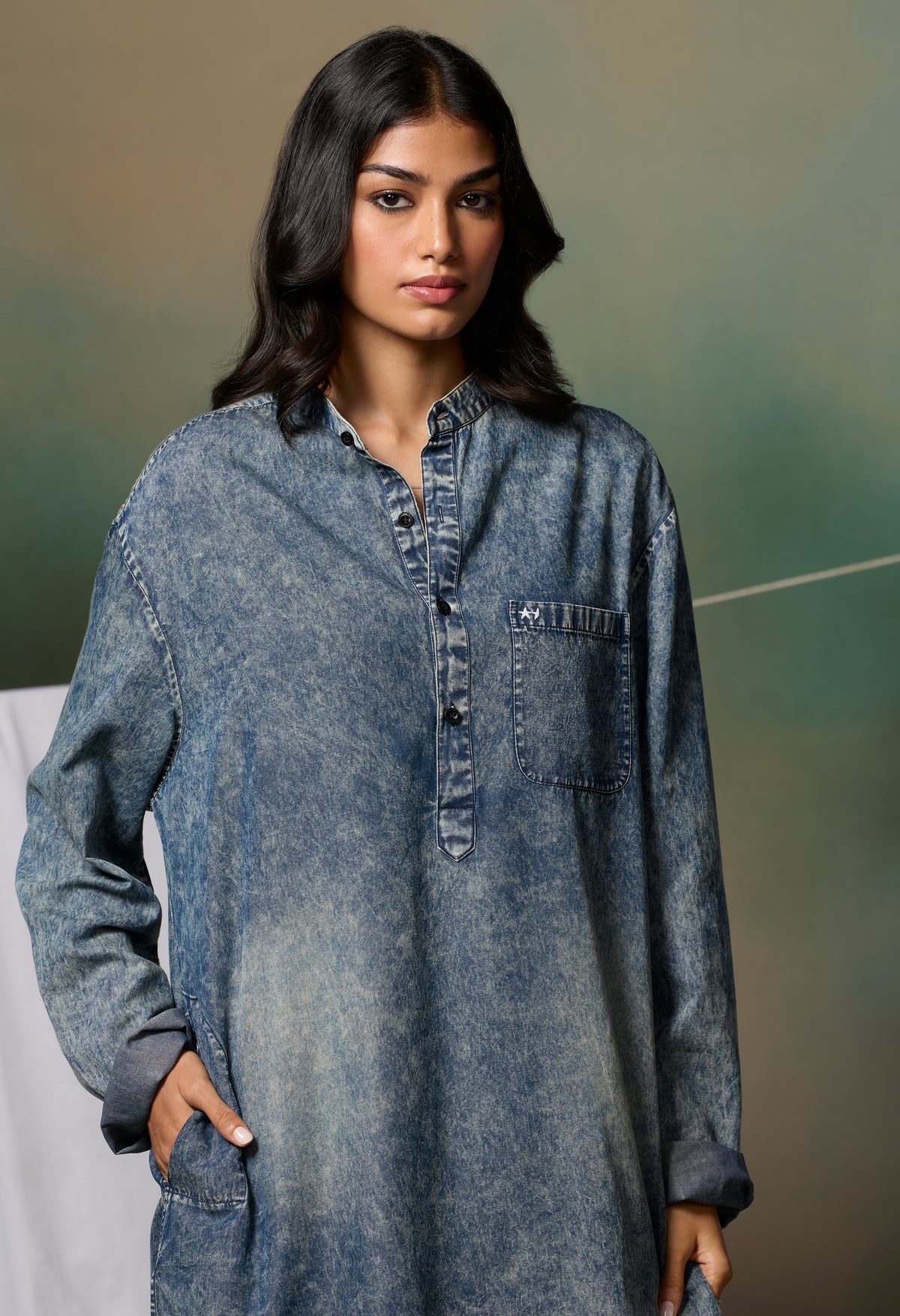 Misraa Signature Denim Kurta - Indigo (Women)