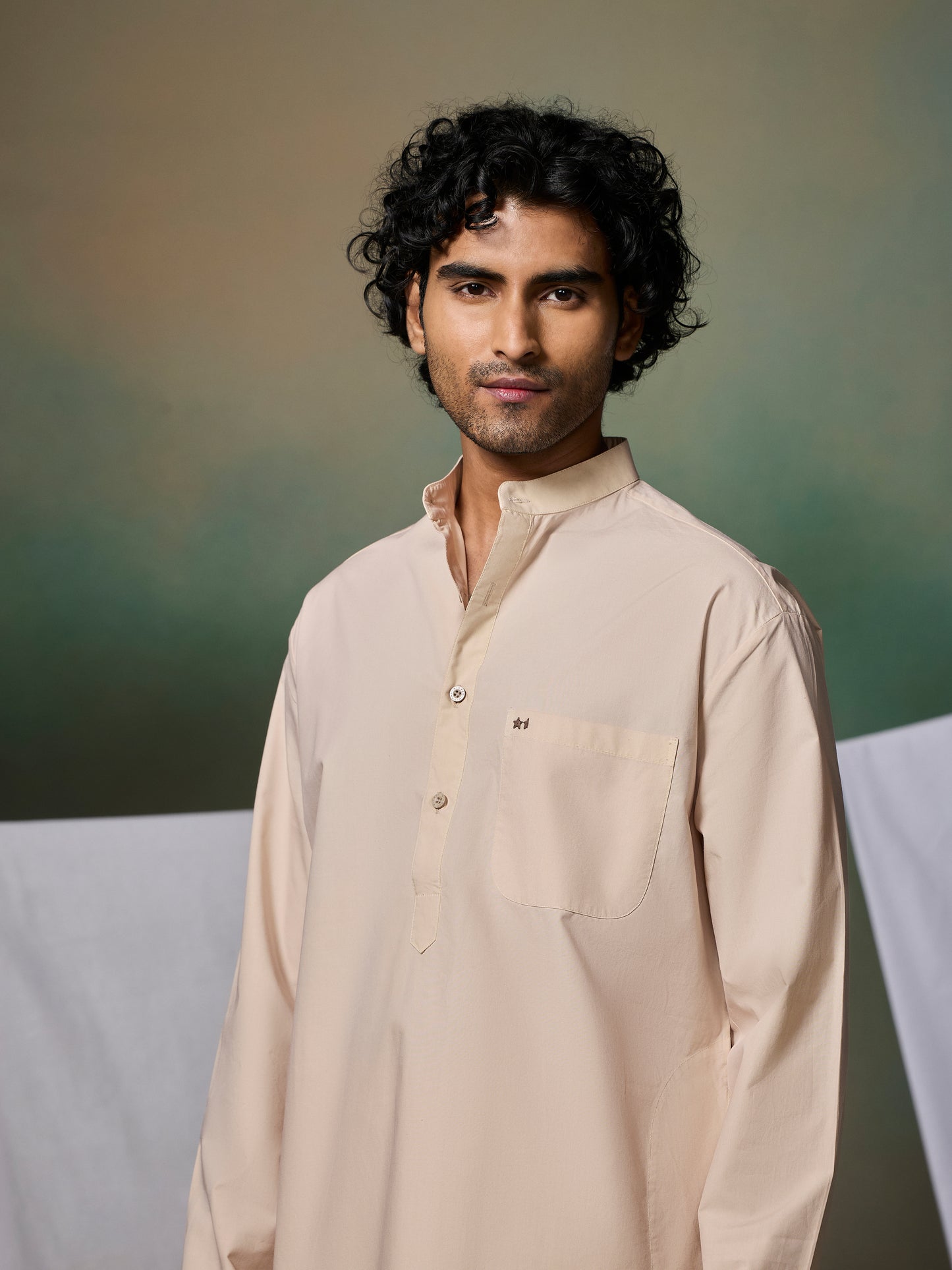 Misraa Signature Kurta - Cement Beige (Men)