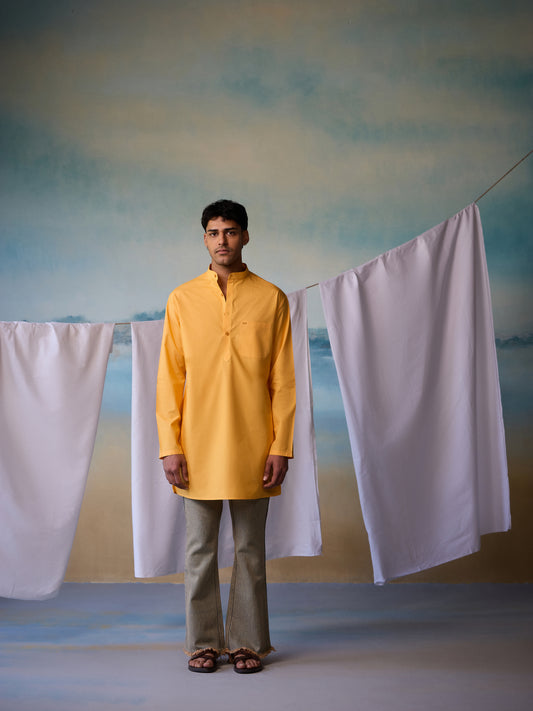 Misraa Signature Kurta - Amber Yellow (Men)