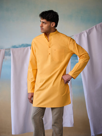 Misraa Signature Kurta - Amber Yellow (Men)