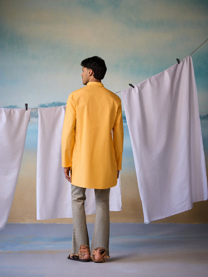 Misraa Signature Kurta - Amber Yellow (Men)