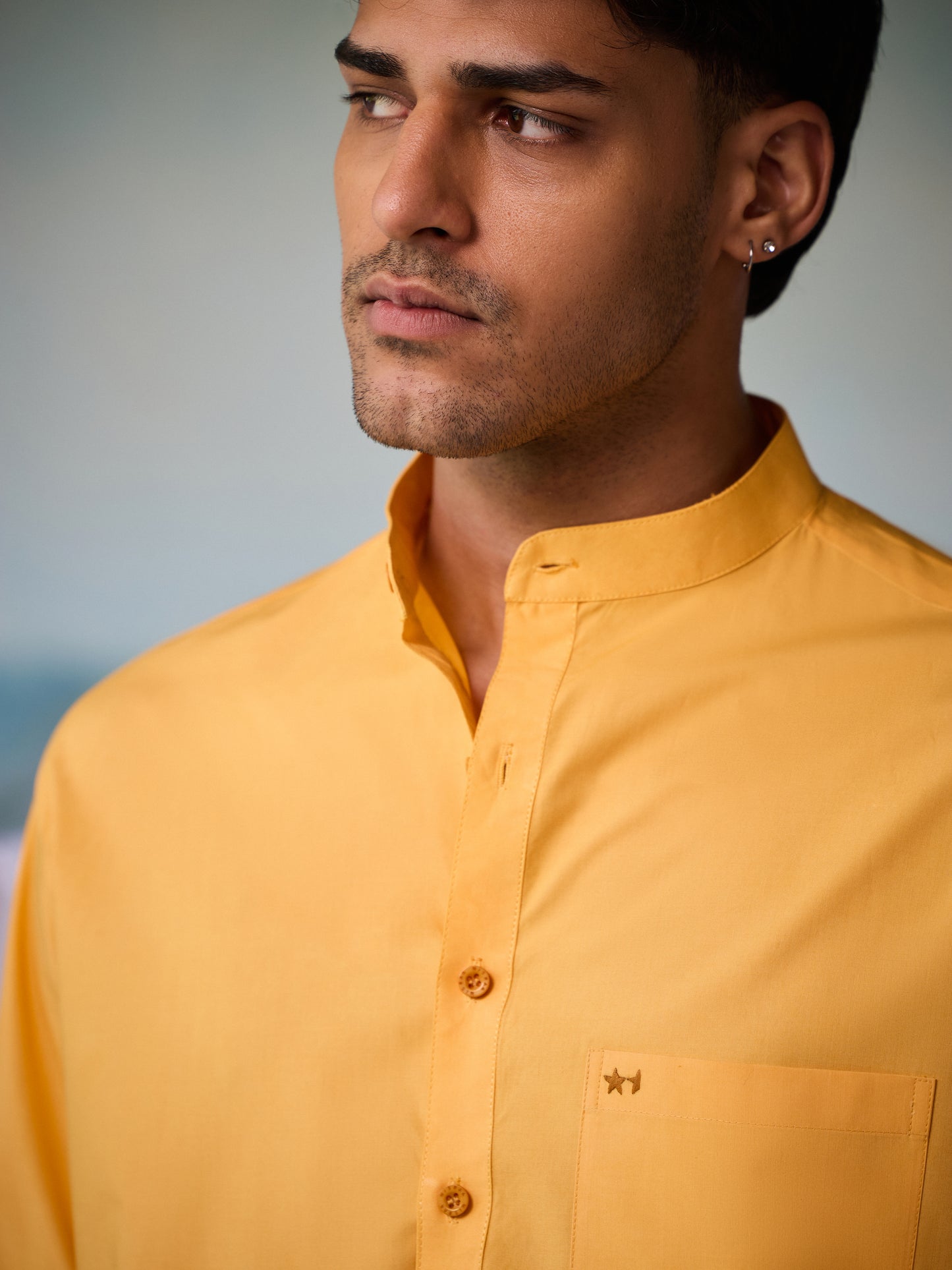 Misraa Signature Kurta - Amber Yellow (Men)