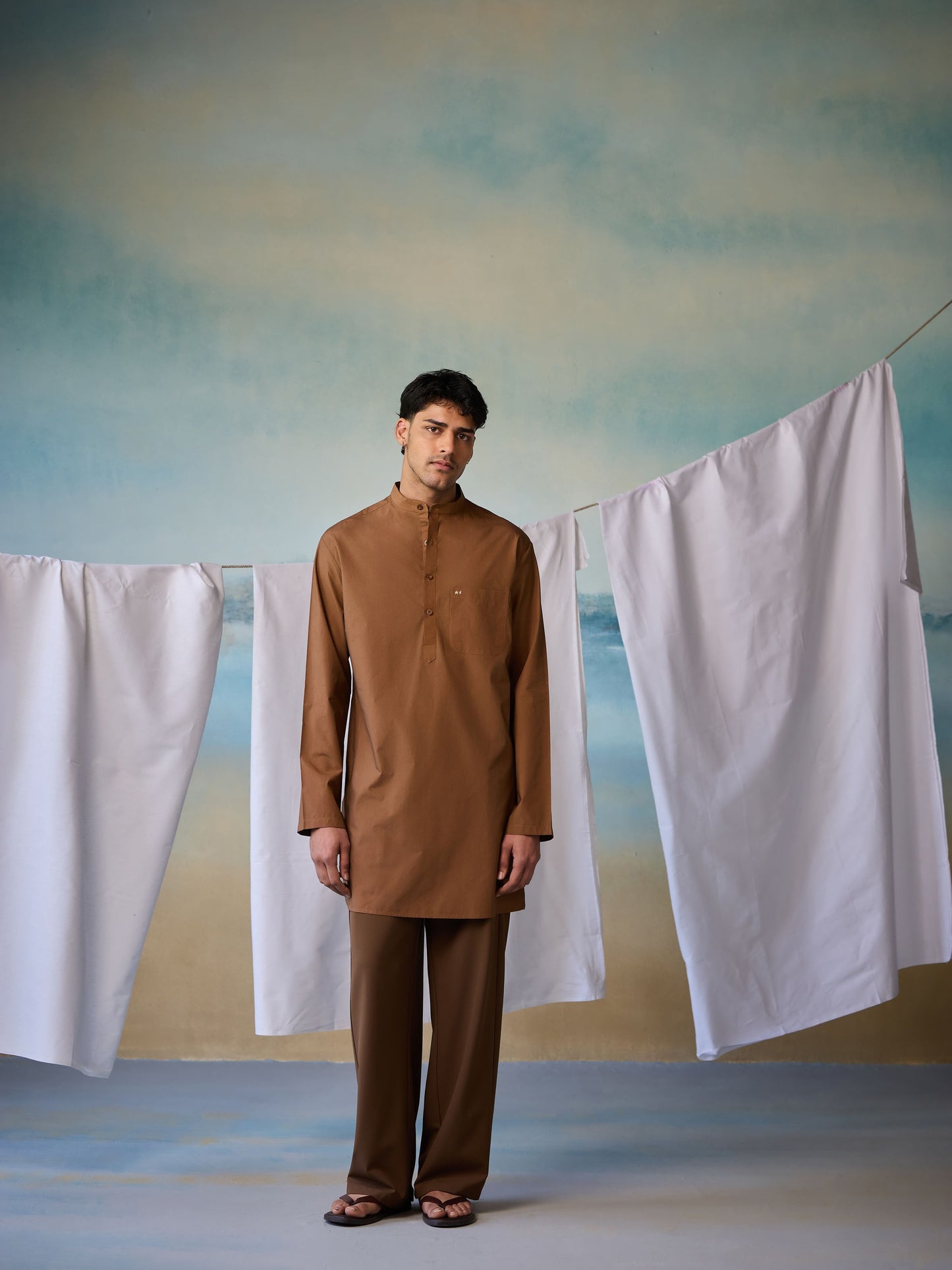 Misraa Signature Kurta - Caramel Brown (Men)