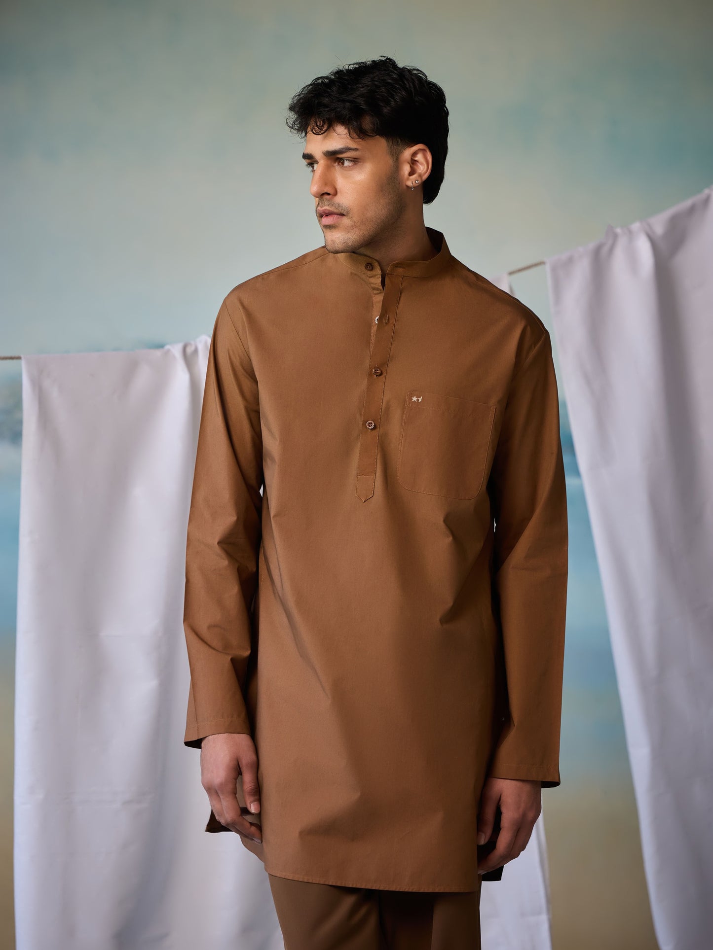 Misraa Signature Kurta - Caramel Brown (Men)