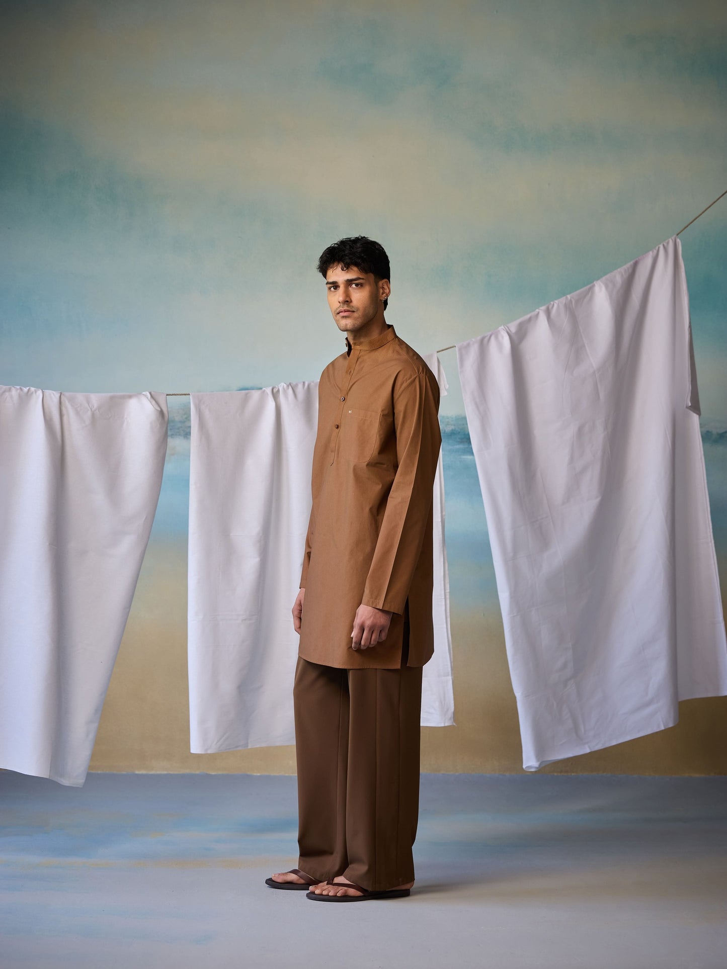Misraa Signature Kurta - Caramel Brown (Men)