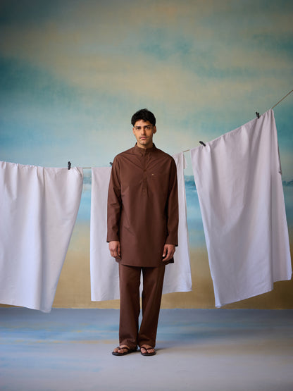 Misraa Signature Kurta - Chocolate brown (Men)