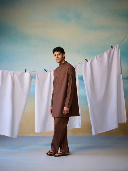 Misraa Signature Kurta - Chocolate brown (Men)