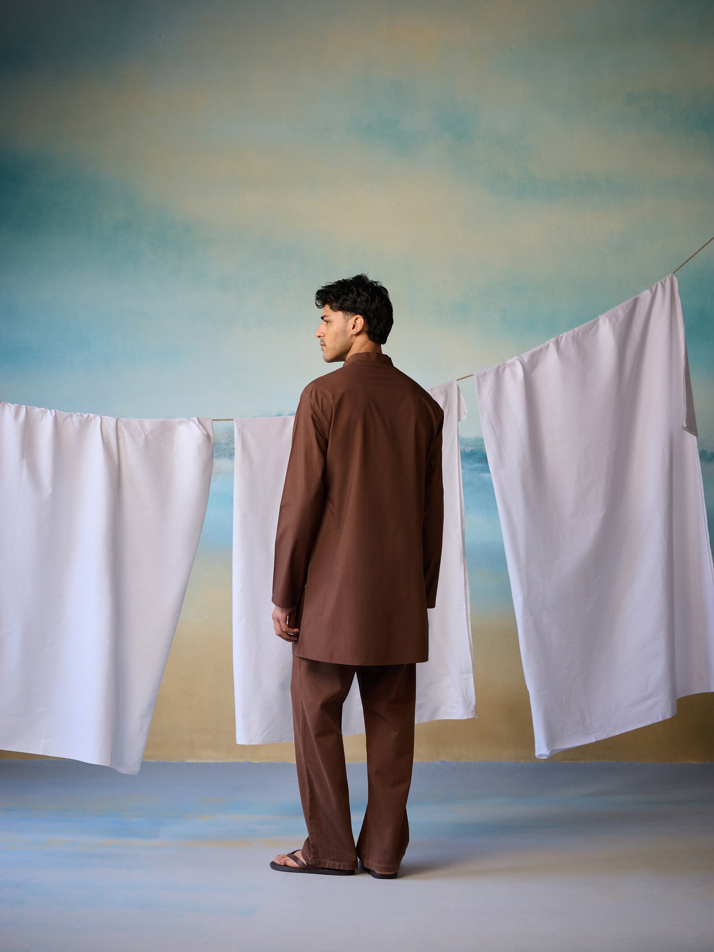 Misraa Signature Kurta - Chocolate brown (Men)