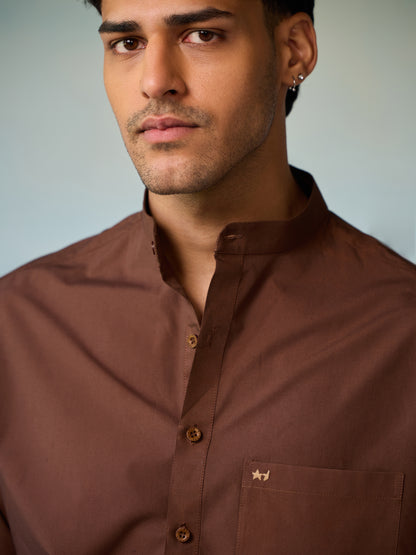 Misraa Signature Kurta - Chocolate brown (Men)