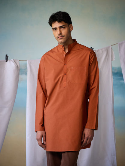 Misraa Signature Kurta - Umber Brown (Men)