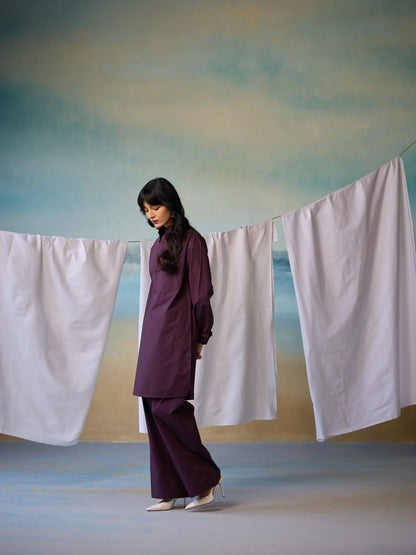 Misraa Signature Kurta - Plum Purple (Women)