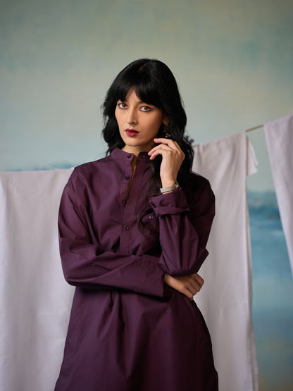 Misraa Signature Kurta - Plum Purple (Women)