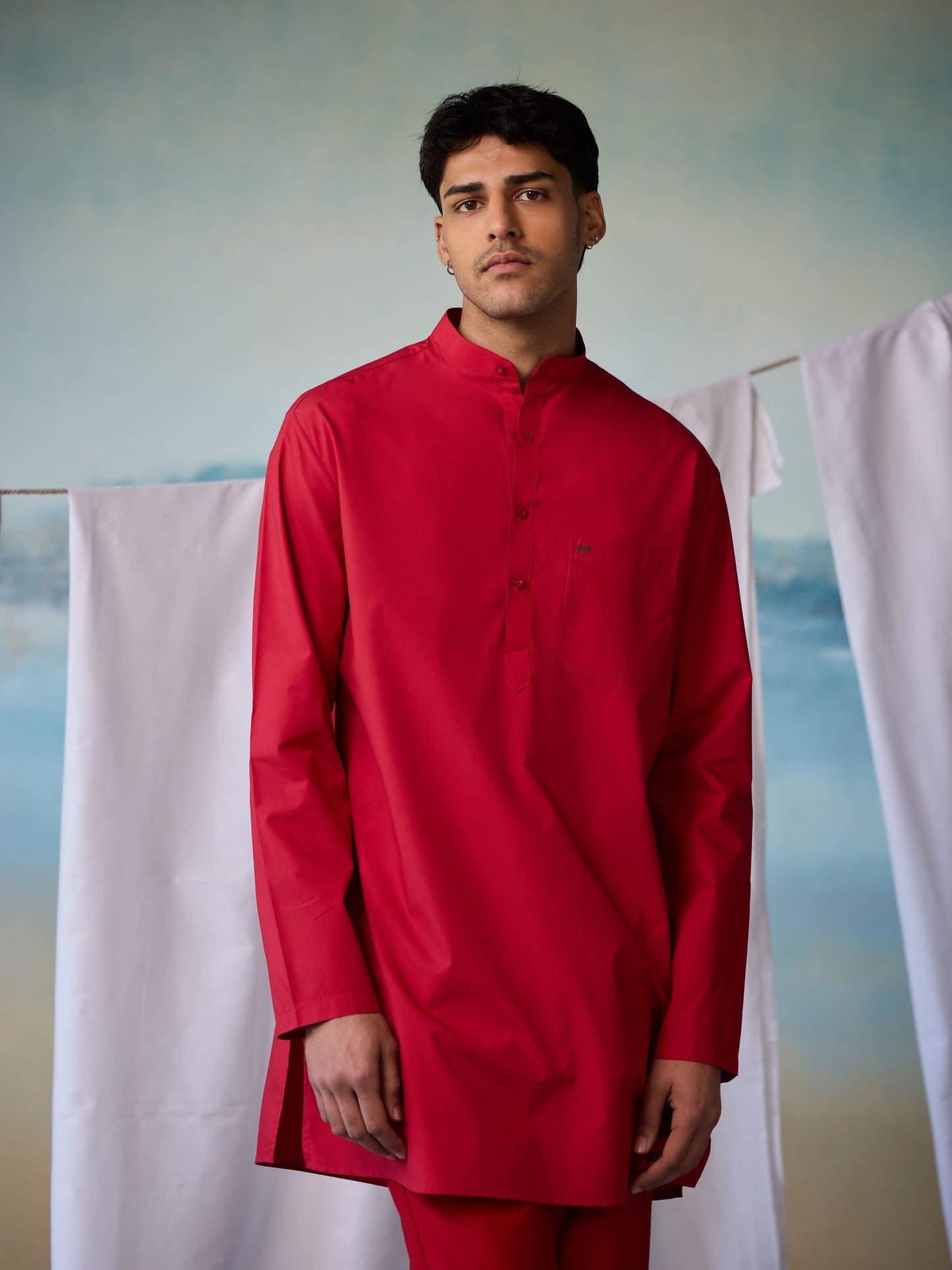 Misraa Signature Kurta - Red (Men)
