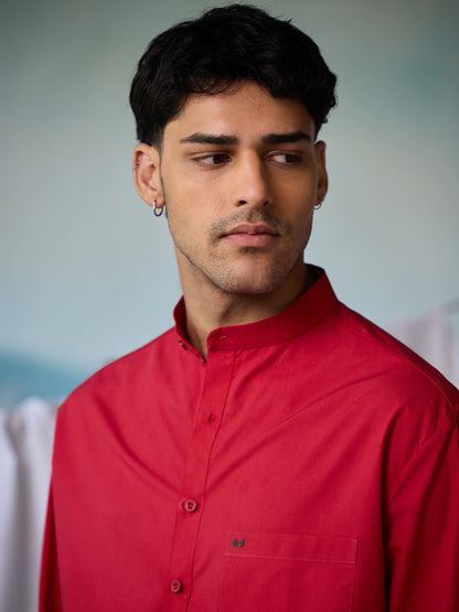 Misraa Signature Kurta - Red (Men)