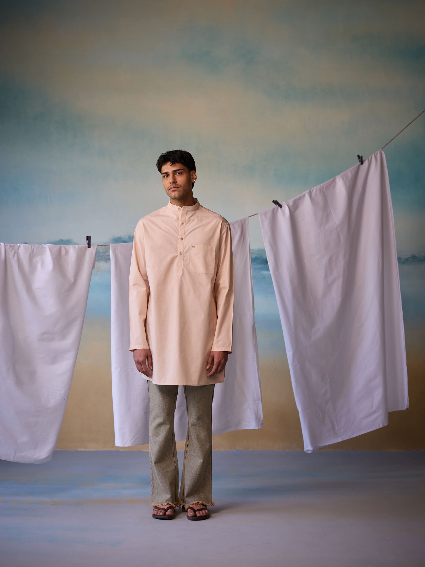 Misraa Signature Kurta - Sand (Men)
