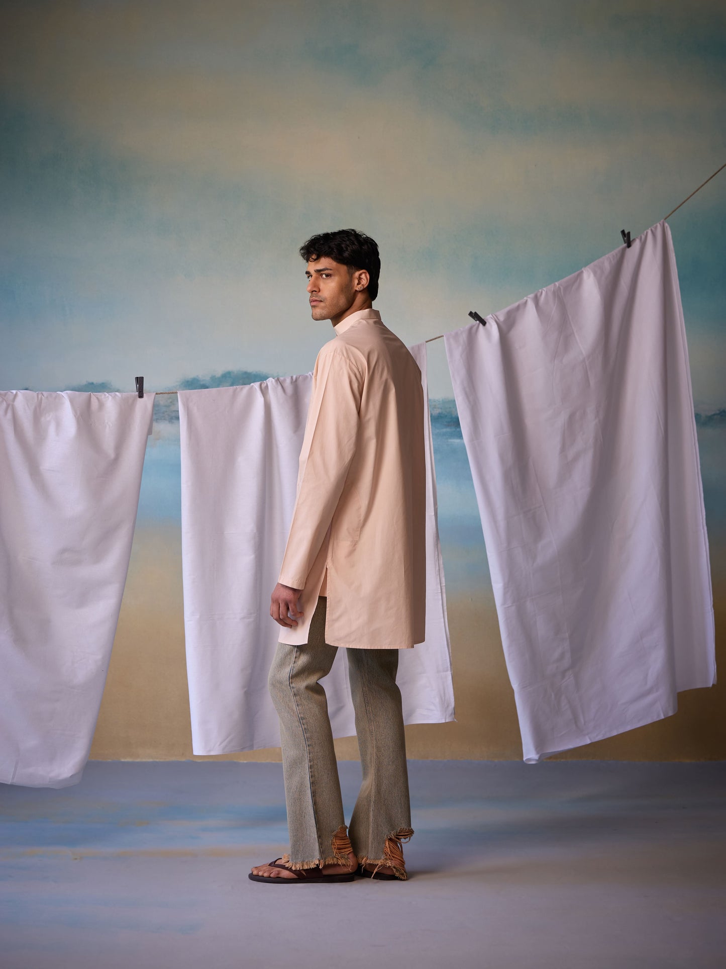 Misraa Signature Kurta - Sand (Men)