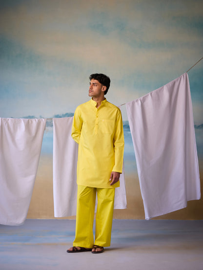 Misraa Signature Kurta - Shining Yellow (Men)