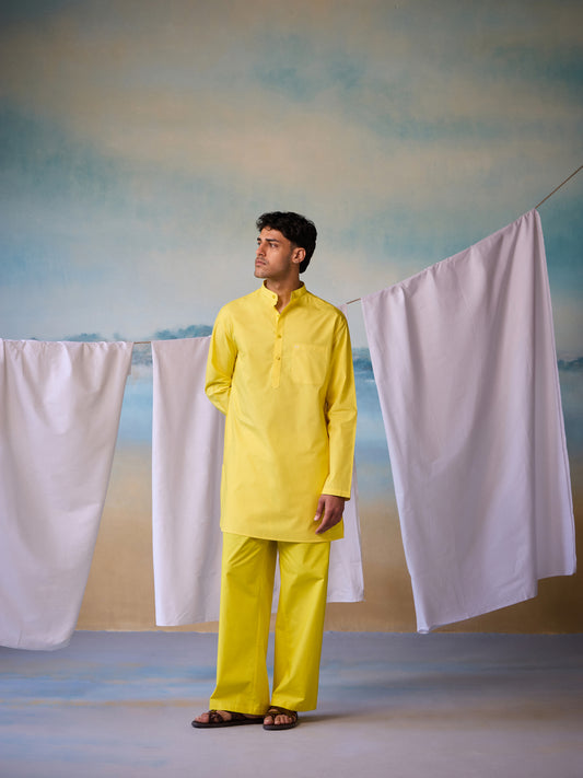 Misraa Signature Kurta - Shining Yellow (Men)