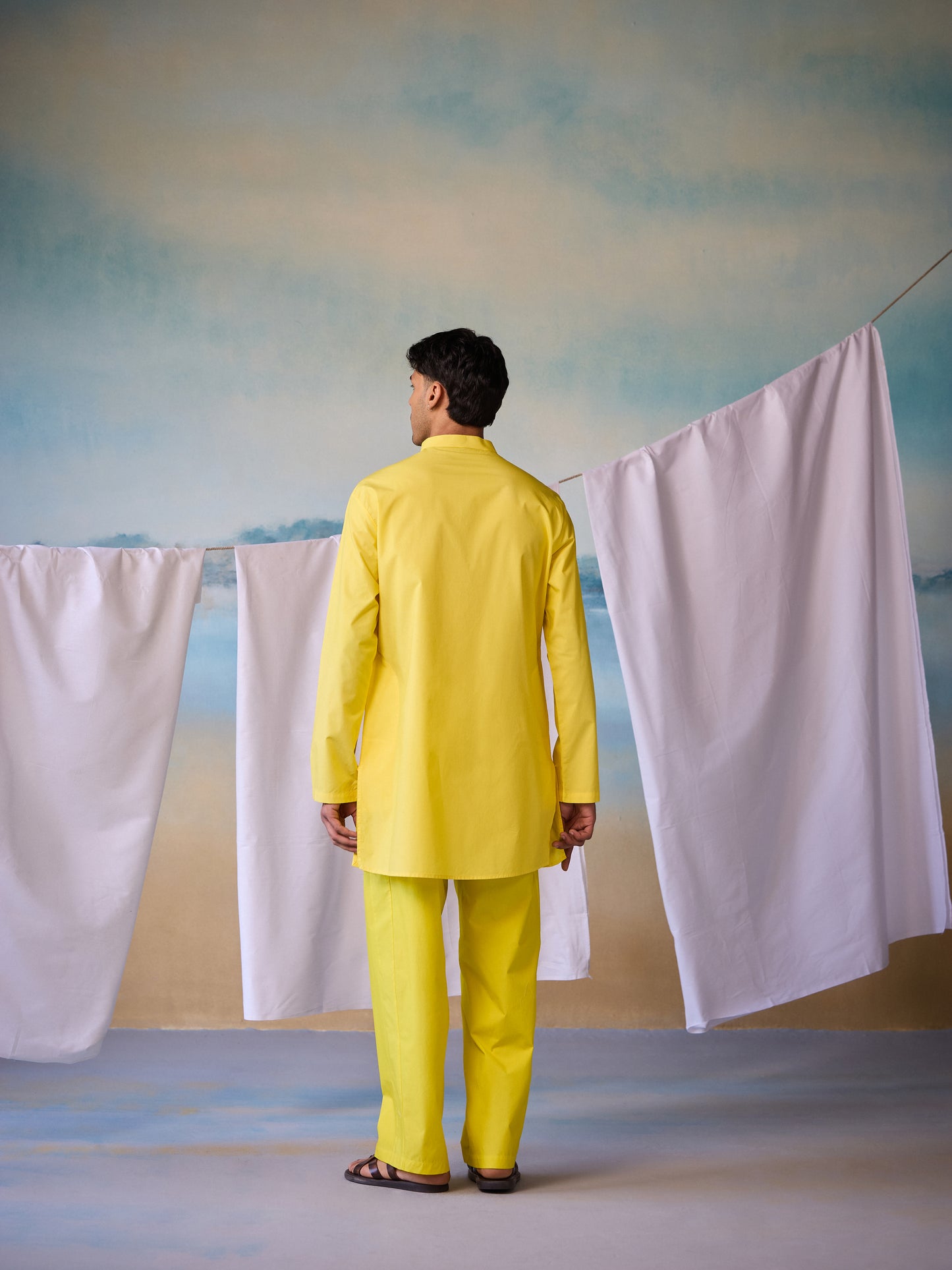 Misraa Signature Kurta - Shining Yellow (Men)