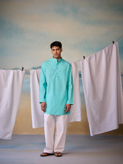 Misraa Signature Kurta - Bright Teal (Men)