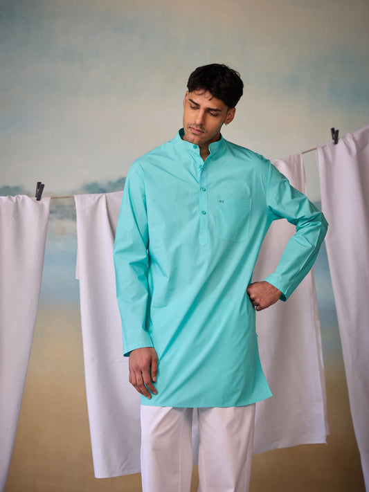 Misraa Signature Kurta - Bright Teal (Men)
