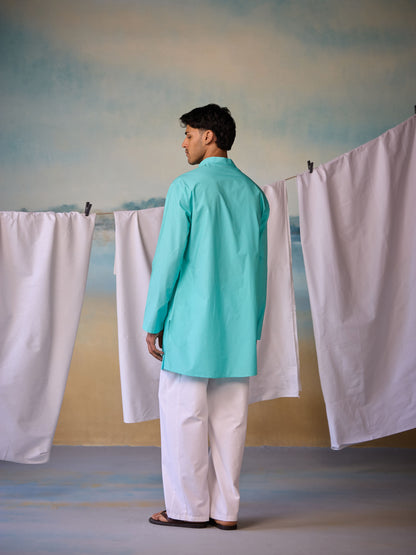 Misraa Signature Kurta - Bright Teal (Men)