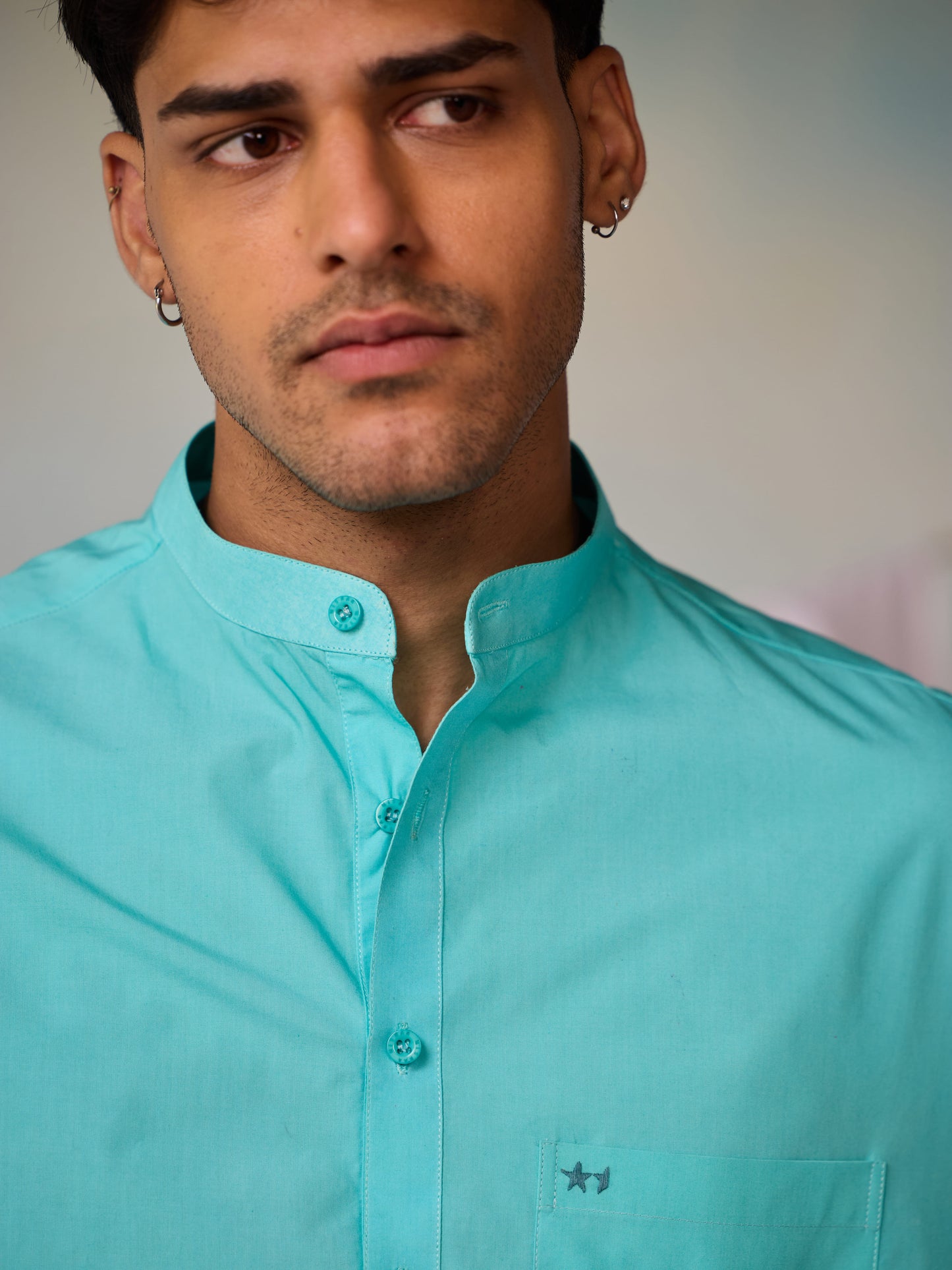 Misraa Signature Kurta - Bright Teal (Men)