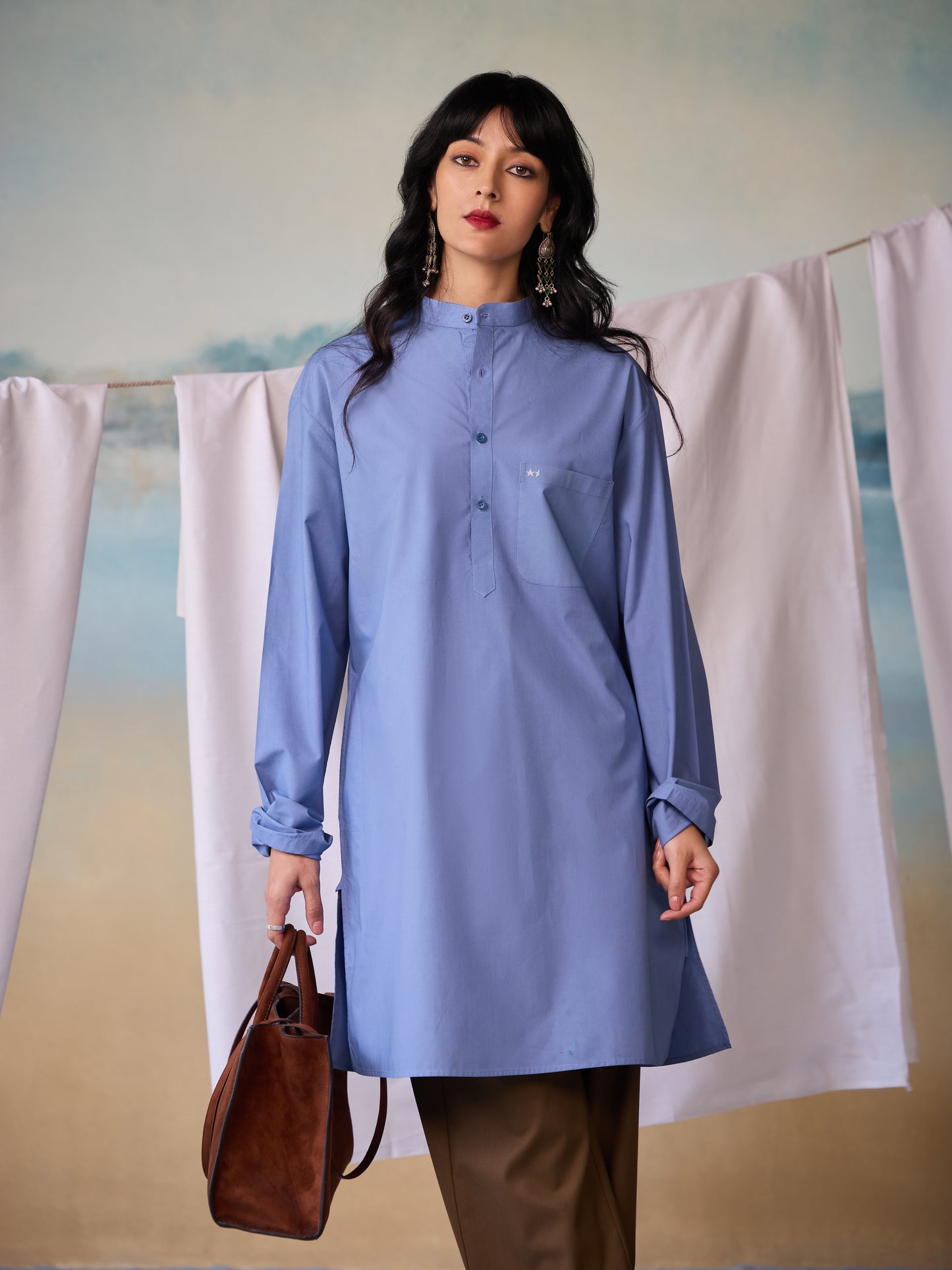 Misraa Signature Kurta - Dusk Blue (Women)