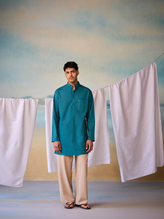 Misraa Signature Kurta - Dark Teal (Men)