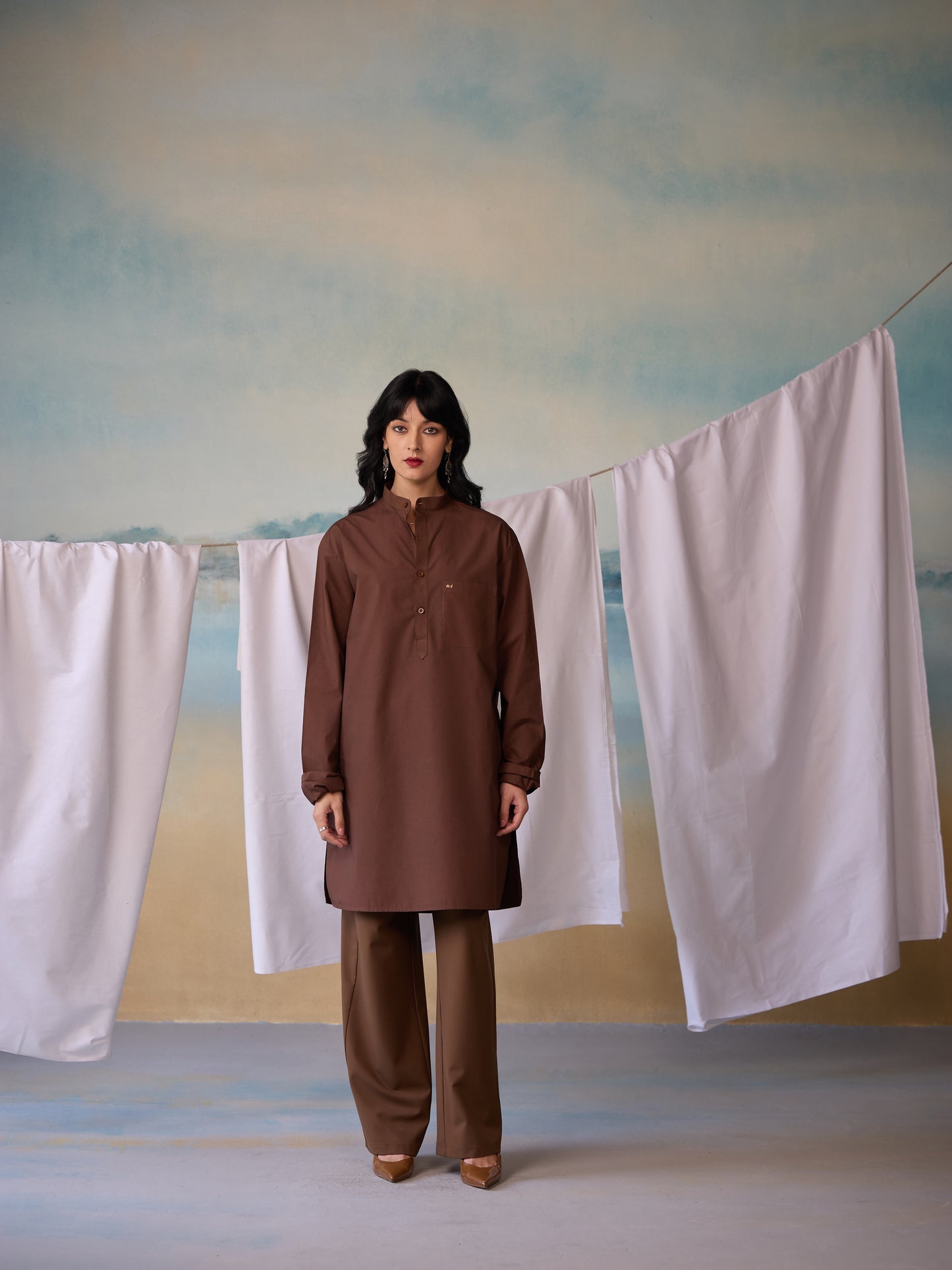 Misraa Signature Kurta - Chocolate Brown (Women)