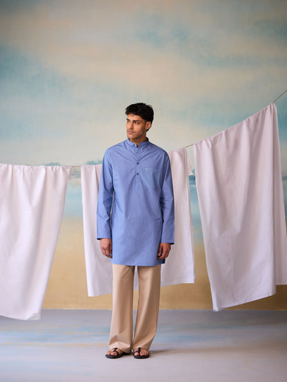 Misraa Signature Kurta - Dusk Blue (Men)