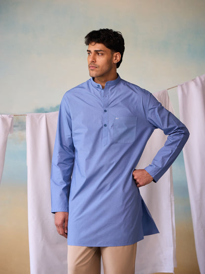 Misraa Signature Kurta - Dusk Blue (Men)