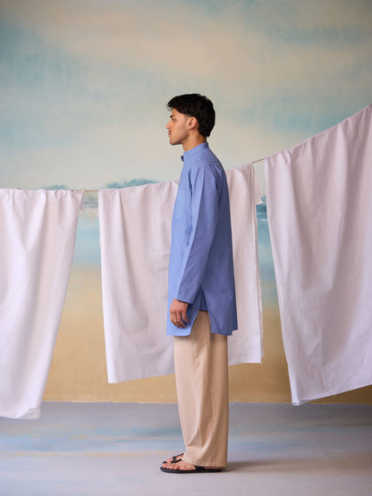 Misraa Signature Kurta - Dusk Blue (Men)