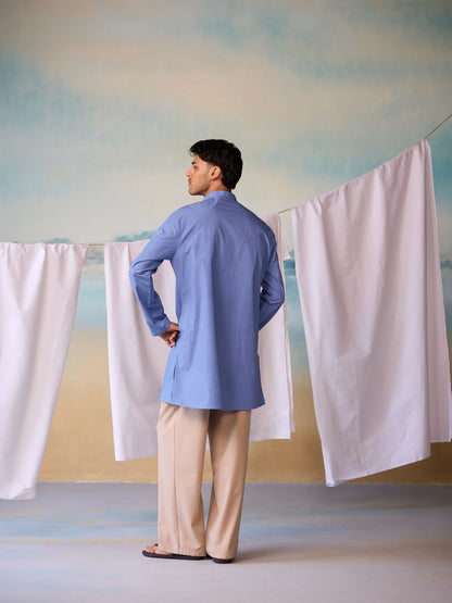 Misraa Signature Kurta - Dusk Blue (Men)