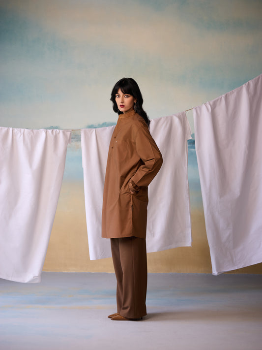 Misraa Signature Kurta - Caramel Brown (Women)