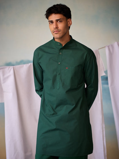 Misraa Signature Kurta - Dark Green (Men)