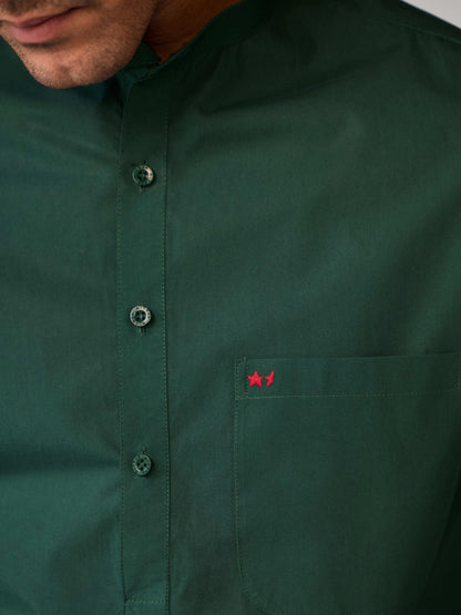 Misraa Signature Kurta - Dark Green (Men)