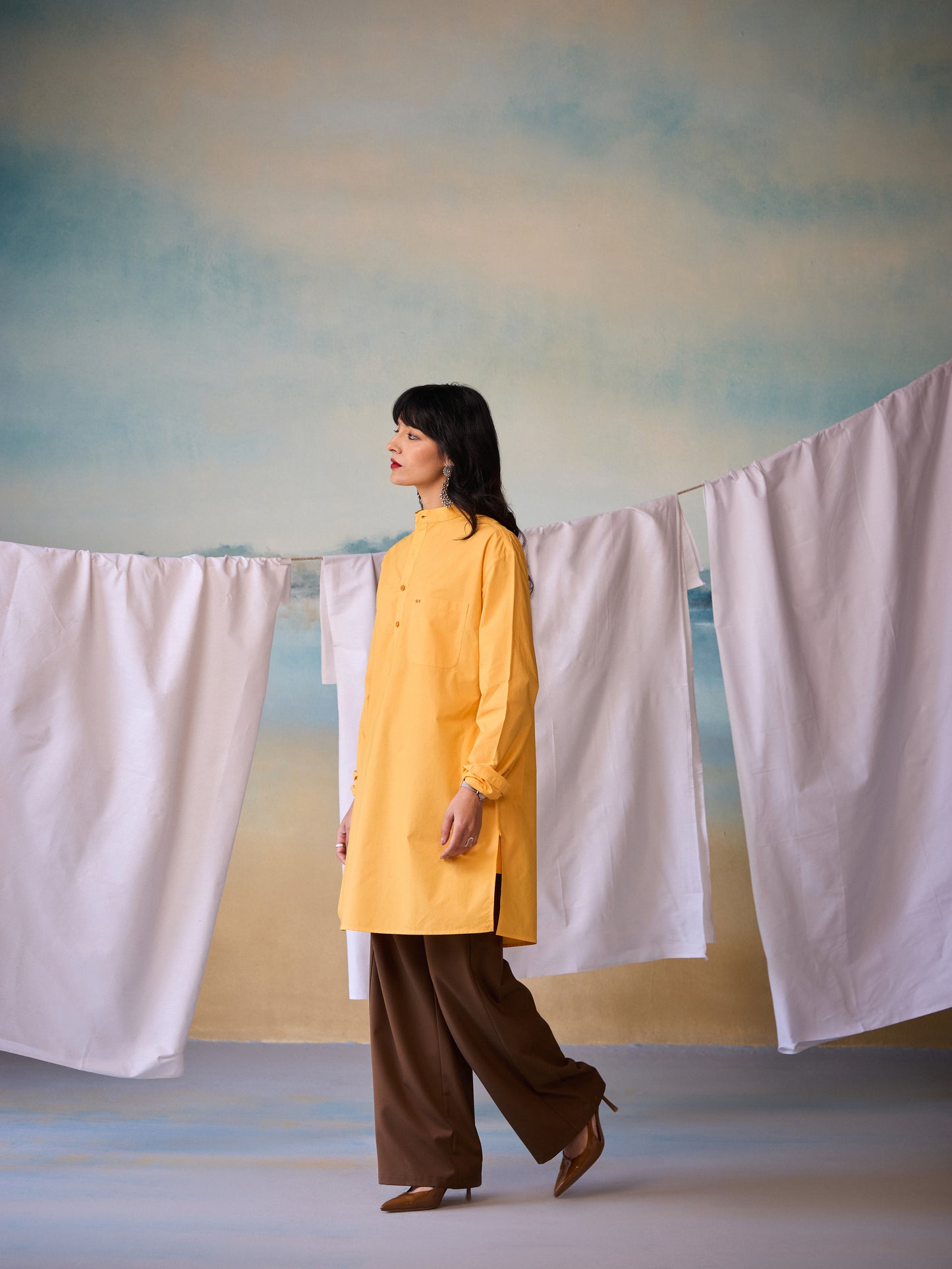 Misraa Signature Kurta - Amber Yellow (Women)