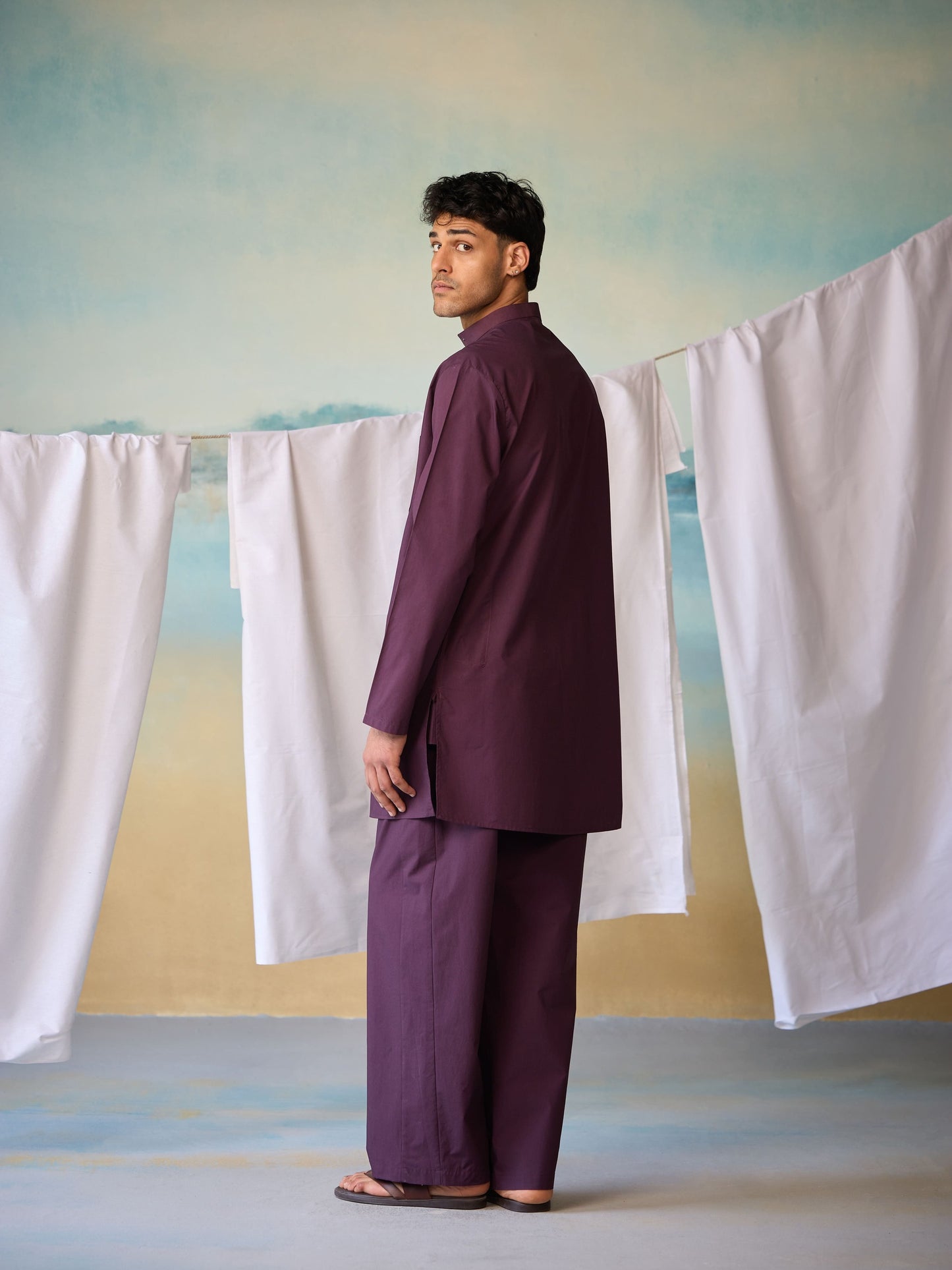 Misraa Signature Kurta - Plum Purple (Men)