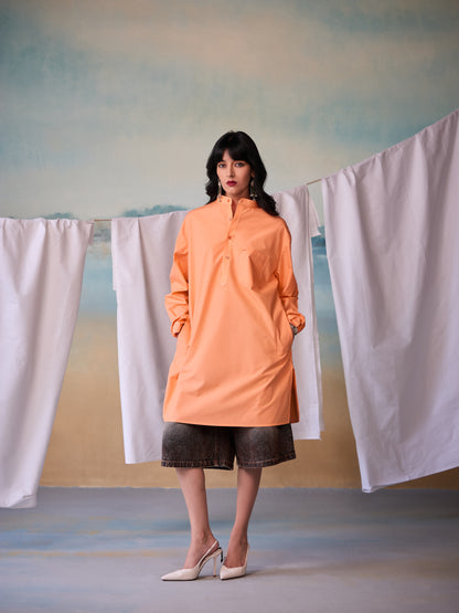 Misraa Signature Kurta - Papaya Orange (Women)