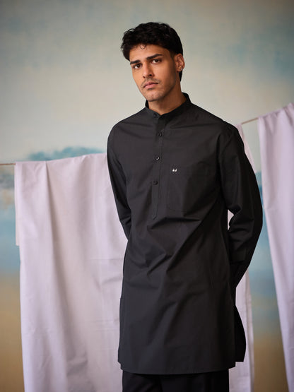Misraa Signature Kurta - Black (Men)