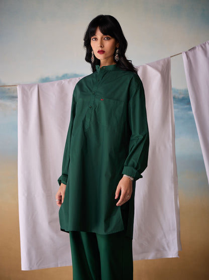 Misraa Signature Kurta - Dark Green (Women)