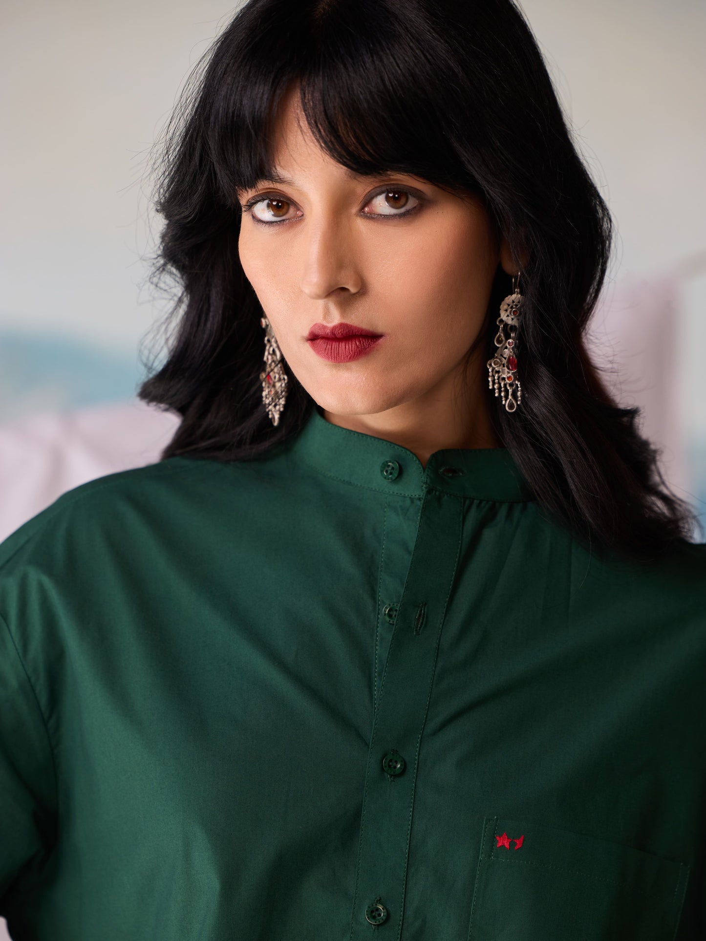 Misraa Signature Kurta - Dark Green (Women)